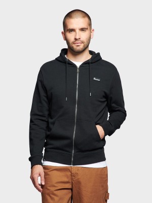 Penfield Badge Zip Hoodie Herren Schwarz | P-5834697