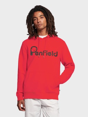 Penfield Bear Chest Print Hoodie Herren Rot | P-7205193
