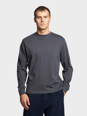 Penfield Chest Pocket Long Sleeve T-shirts Herren Blau | P-4078192