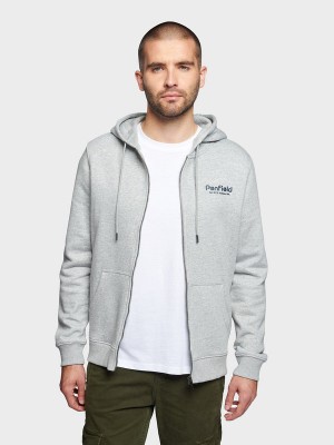 Penfield Hudson Script Zip Hoodie Herren Grau | P-1230456
