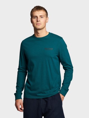 Penfield Sketch Mountain Back Graphic Long Sleeve T-shirts Herren Tiefestürkis | P-2105798