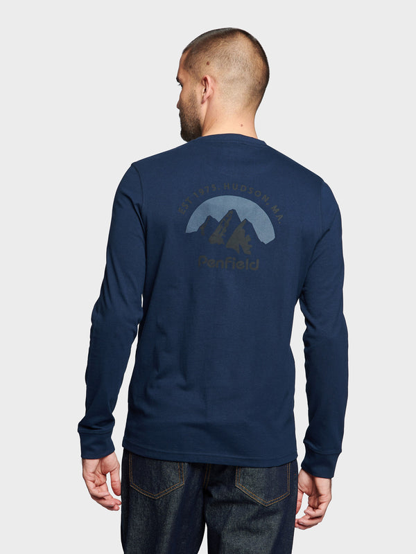 Penfield Arc Mountain Long Sleeve T-shirts Herren Navy Blau | P-2418736