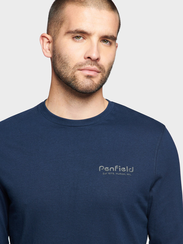 Penfield Arc Mountain Long Sleeve T-shirts Herren Navy Blau | P-2418736