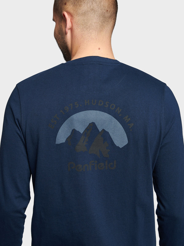Penfield Arc Mountain Long Sleeve T-shirts Herren Navy Blau | P-2418736