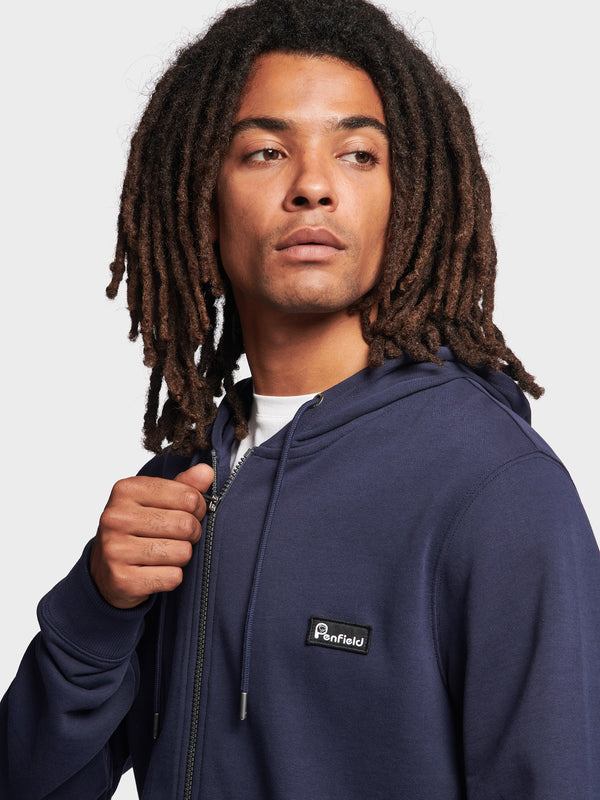 Penfield Badge Zip Hoodie Herren Navy Blau | P-5087326