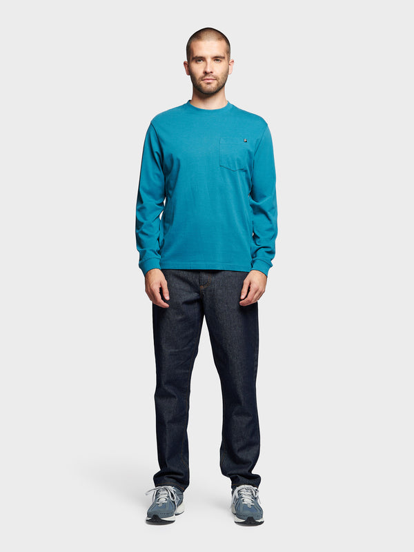 Penfield Chest Pocket Long Sleeve T-shirts Herren Blau | P-2074359