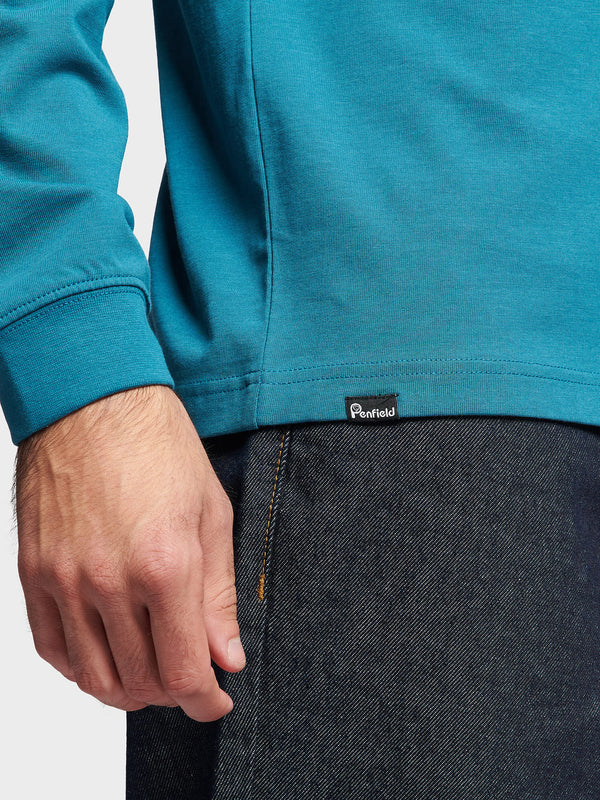 Penfield Chest Pocket Long Sleeve T-shirts Herren Blau | P-2074359