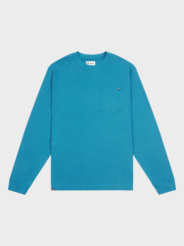 Penfield Chest Pocket Long Sleeve T-shirts Herren Blau | P-2074359
