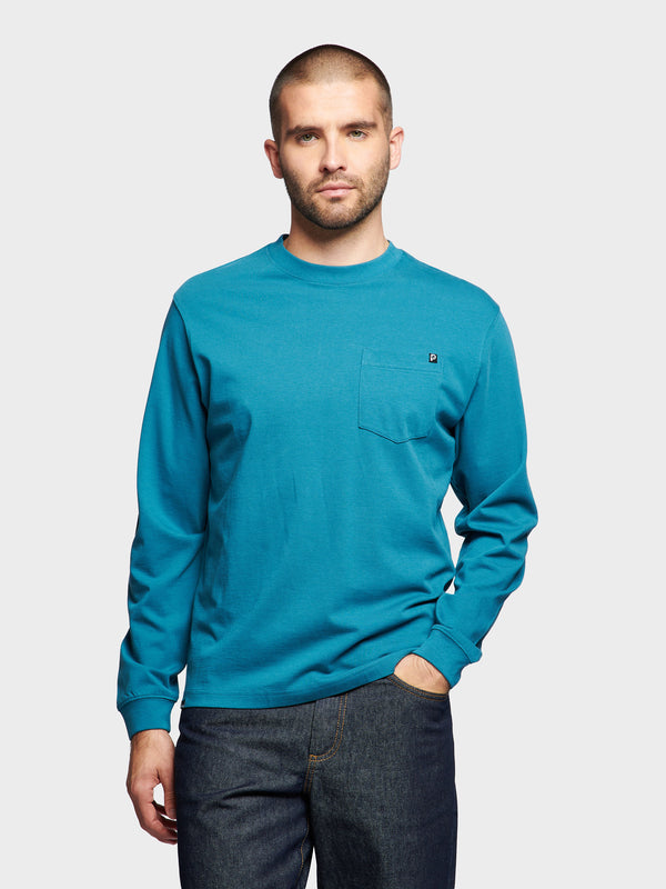 Penfield Chest Pocket Long Sleeve T-shirts Herren Blau | P-2074359