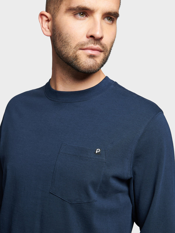 Penfield Chest Pocket Long Sleeve T-shirts Herren Navy Blau | P-5072481