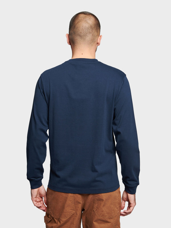 Penfield Chest Pocket Long Sleeve T-shirts Herren Navy Blau | P-5072481