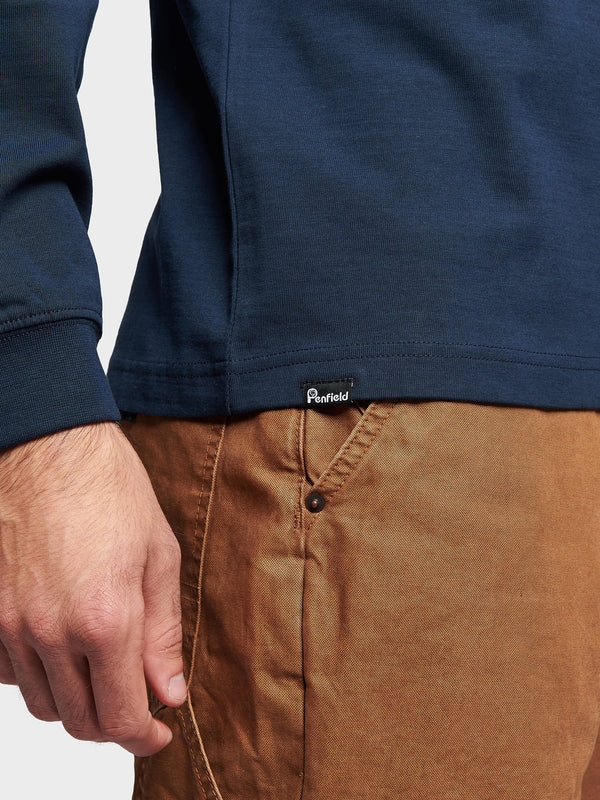 Penfield Chest Pocket Long Sleeve T-shirts Herren Navy Blau | P-5072481