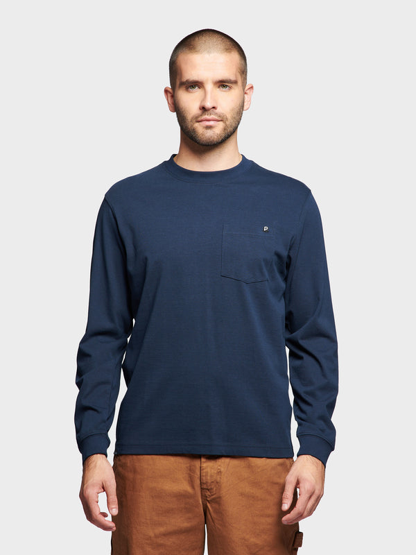 Penfield Chest Pocket Long Sleeve T-shirts Herren Navy Blau | P-5072481