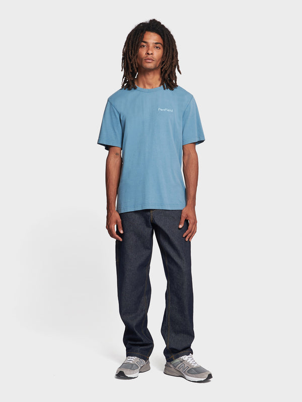 Penfield Garment Dyed T-shirts Herren Blau | P-8749520