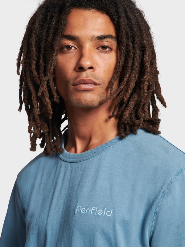 Penfield Garment Dyed T-shirts Herren Blau | P-8749520