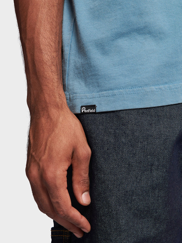 Penfield Garment Dyed T-shirts Herren Blau | P-8749520