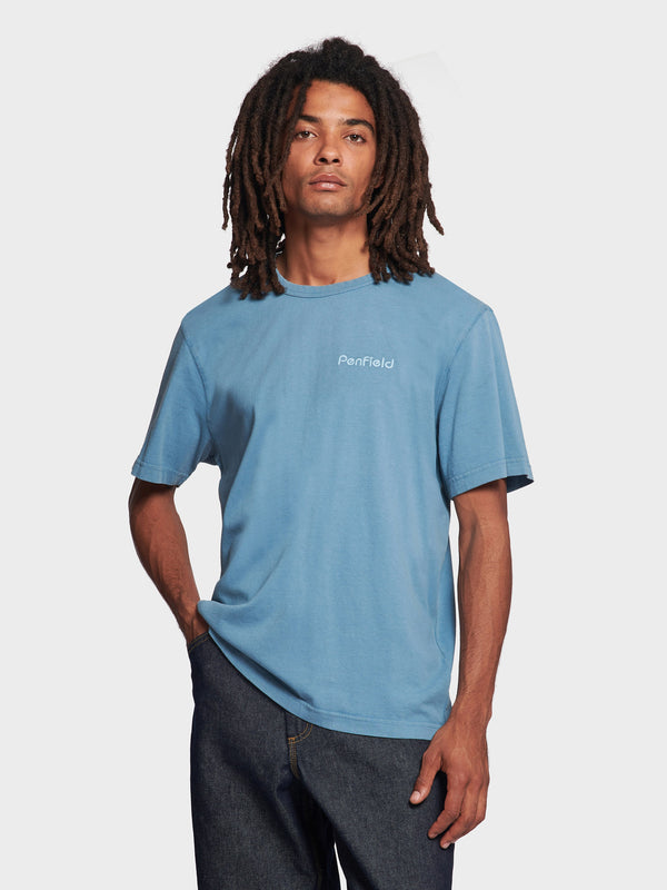 Penfield Garment Dyed T-shirts Herren Blau | P-8749520