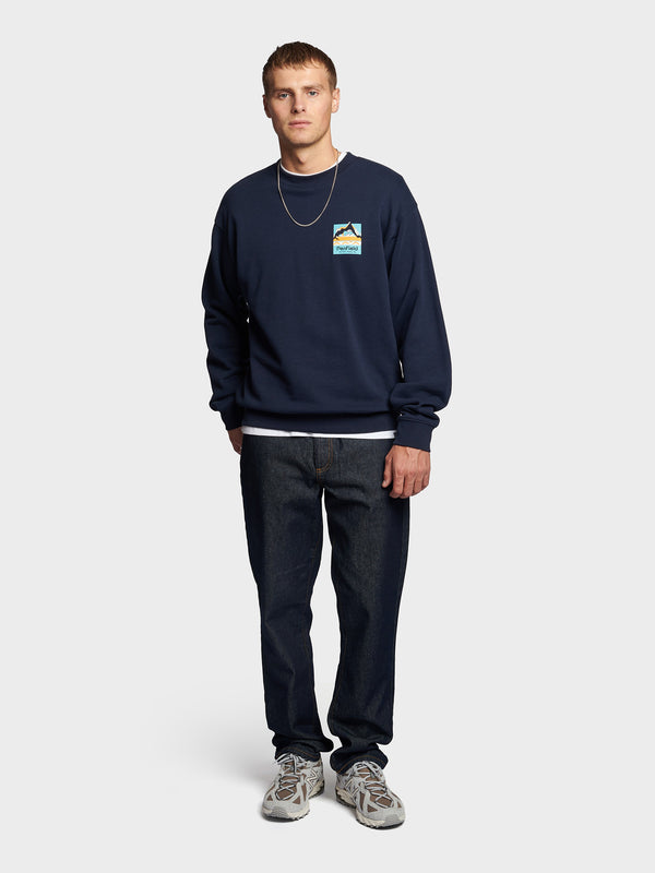 Penfield Geo Back Print Pullover Herren Navy Blau | P-5390261