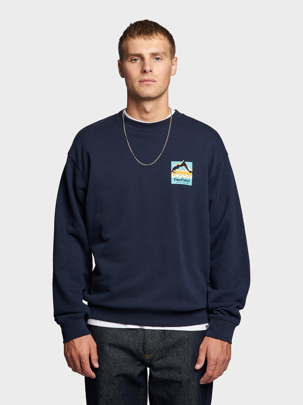 Penfield Geo Back Print Pullover Herren Navy Blau | P-5390261
