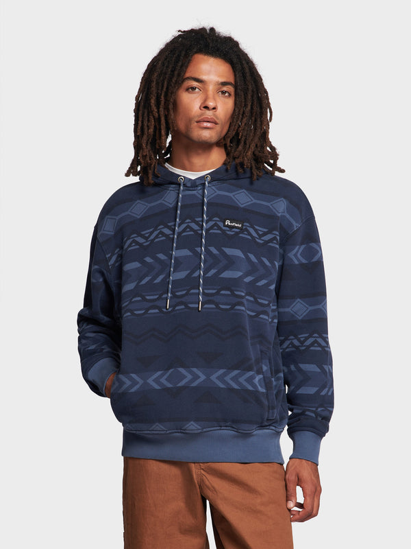 Penfield Geo Print Washed Hoodie Herren Navy Blau | P-4893017