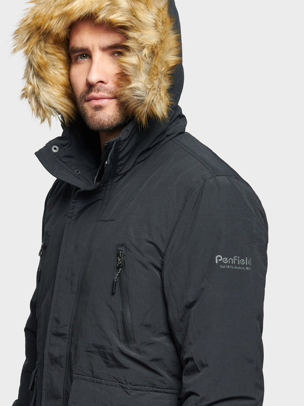 Penfield Hudson Script Arctic Bomberjacke Herren Schwarz | P-6345178