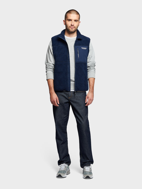 Penfield Hudson Script Borg Weste Herren Navy Blau | P-9120765
