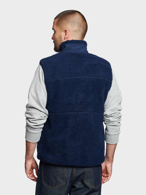 Penfield Hudson Script Borg Weste Herren Navy Blau | P-9120765