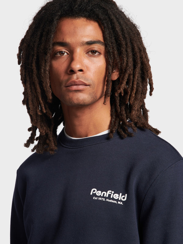 Penfield Hudson Script Pullover Herren Navy Blau | P-2847106