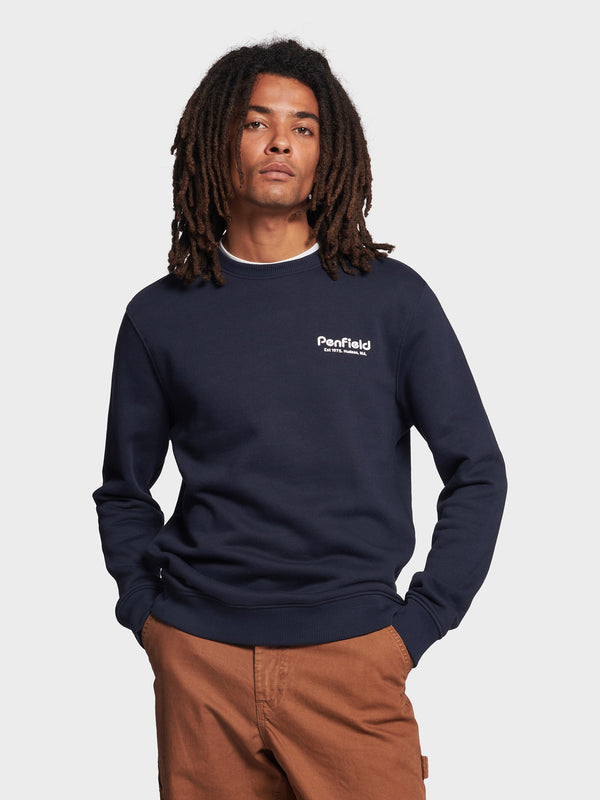 Penfield Hudson Script Pullover Herren Navy Blau | P-2847106