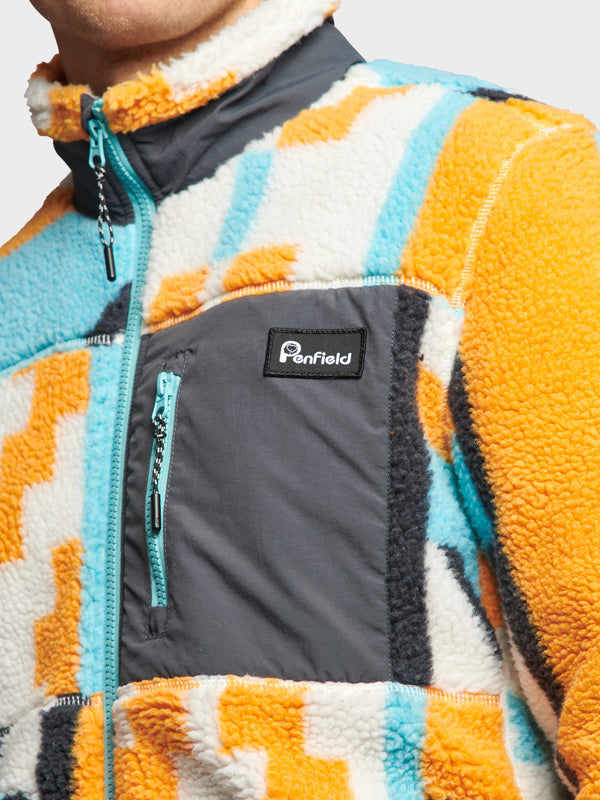 Penfield Mattawa Geo Print Borg Fleecejacke Herren Mehrfarbig | P-9285064
