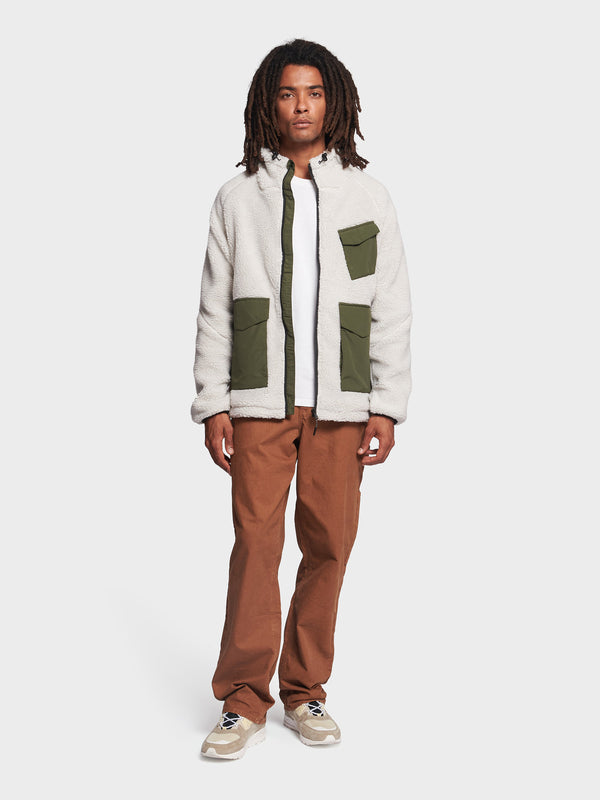 Penfield P Bear Angled Pocket Borg Fleecejacke Herren Silber | P-3652497