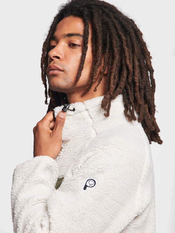 Penfield P Bear Angled Pocket Borg Fleecejacke Herren Silber | P-3652497