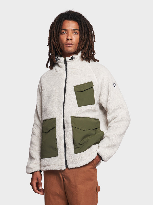 Penfield P Bear Angled Pocket Borg Fleecejacke Herren Silber | P-3652497