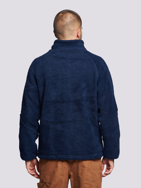 Penfield P Bear Angled Pocket Borg Fleecejacke Herren Navy Blau | P-3420968