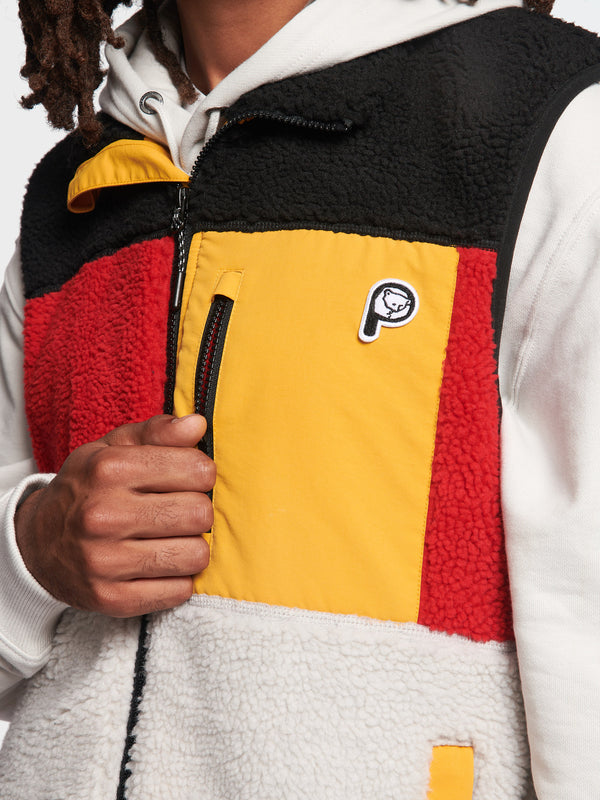 Penfield P Bear Colour Block Borg Weste Herren Silber | P-1438069