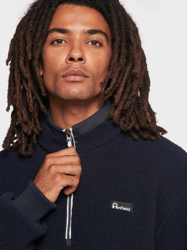 Penfield Penfield 1/4 Zip Funnel Sweatshirt Herren Navy Blau | P-0718349
