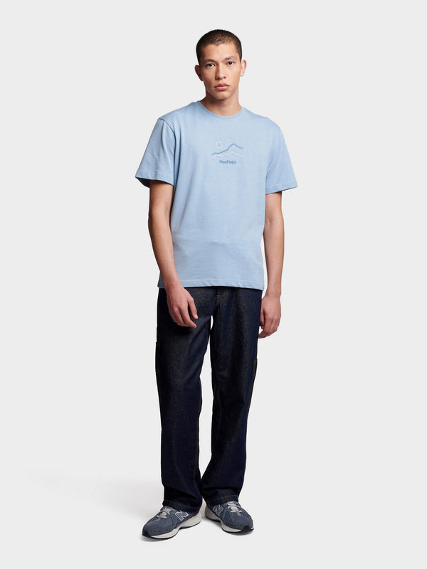 Penfield Relaxed Fit Embroidered Mountain T-shirts Herren Blau | P-4795061