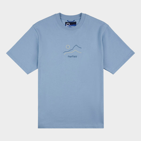 Penfield Relaxed Fit Embroidered Mountain T-shirts Herren Blau | P-4795061