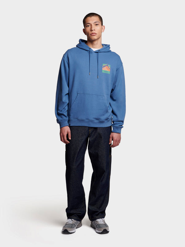 Penfield Relaxed Fit Mountain Back Print Hoodie Herren Blau | P-8243597