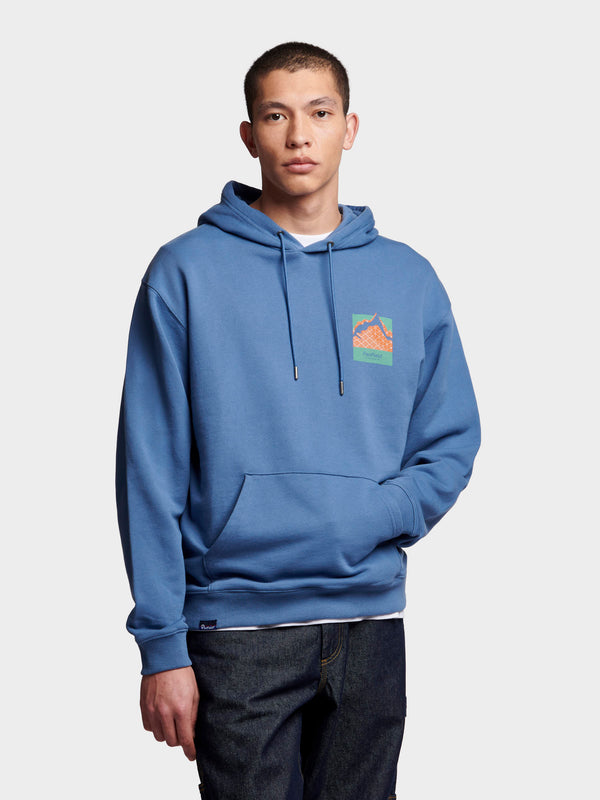 Penfield Relaxed Fit Mountain Back Print Hoodie Herren Blau | P-8243597