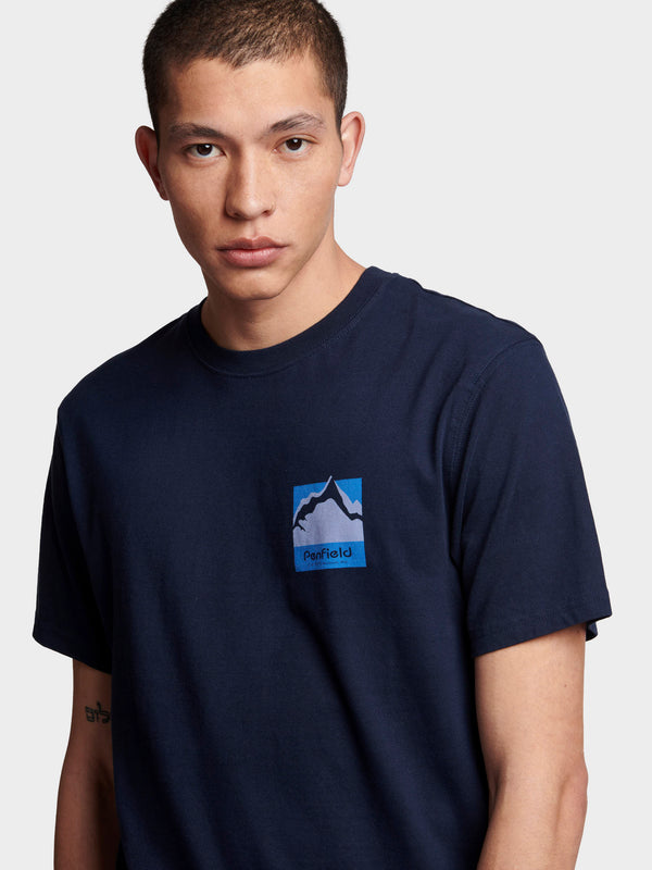 Penfield Relaxed Fit Mountain Scene Back Graphic T-shirts Herren Navy Blau | P-1325987