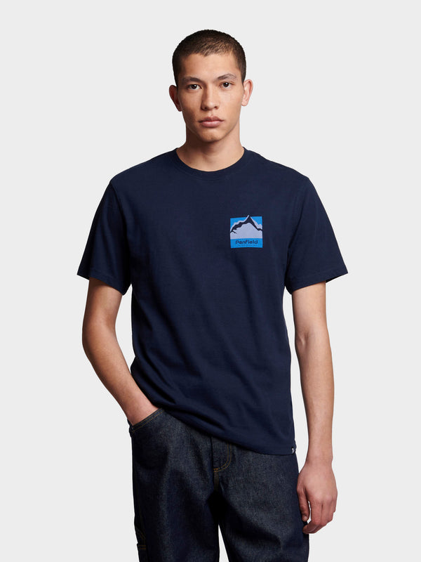 Penfield Relaxed Fit Mountain Scene Back Graphic T-shirts Herren Navy Blau | P-1325987