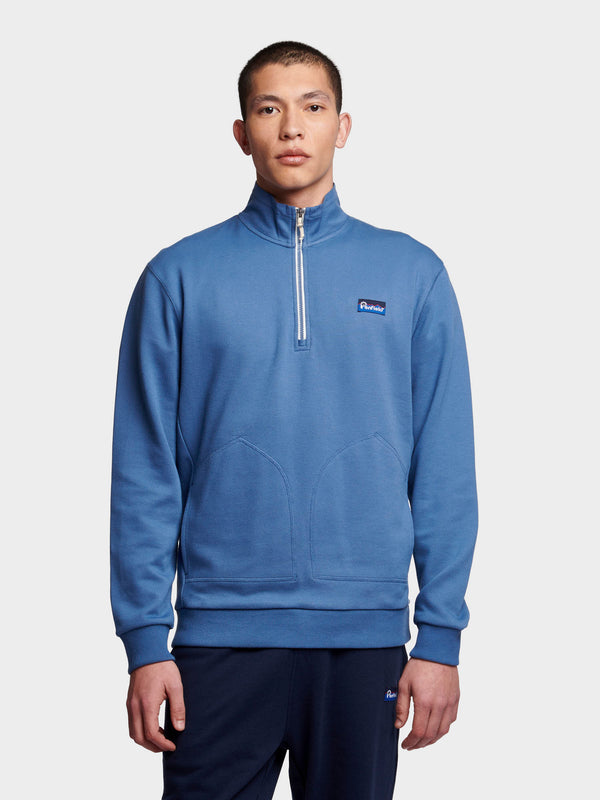 Penfield Relaxed Fit Washed Funnel Sweatshirt Herren Blau | P-4936087