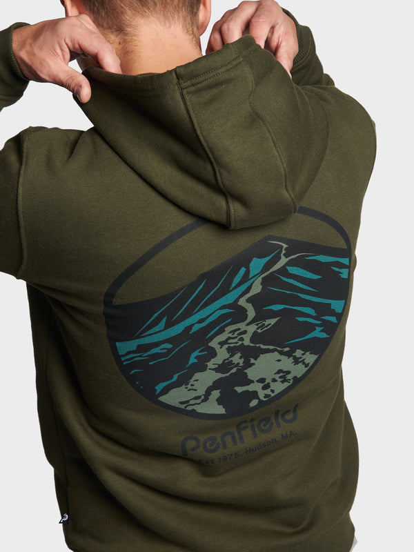 Penfield Ridge Trail Back Graphic Hoodie Herren Dunkelgrün | P-1853746
