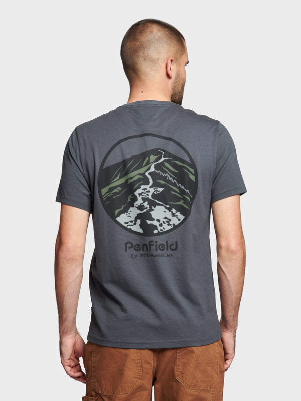 Penfield Ridge Trail Back Graphic T-shirts Herren Blau | P-8271340