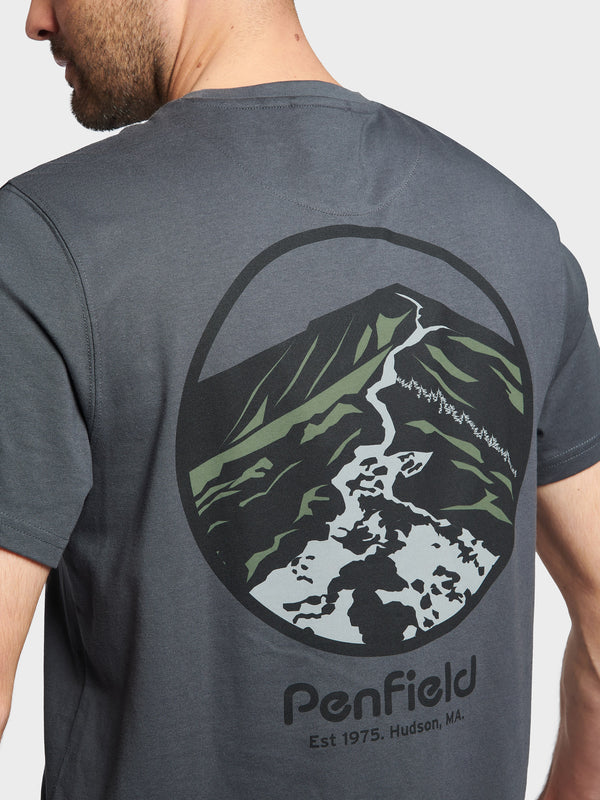 Penfield Ridge Trail Back Graphic T-shirts Herren Blau | P-8271340
