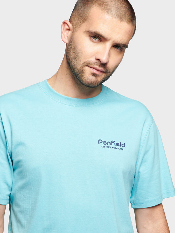 Penfield Script T-shirts Herren Blau | P-5180792