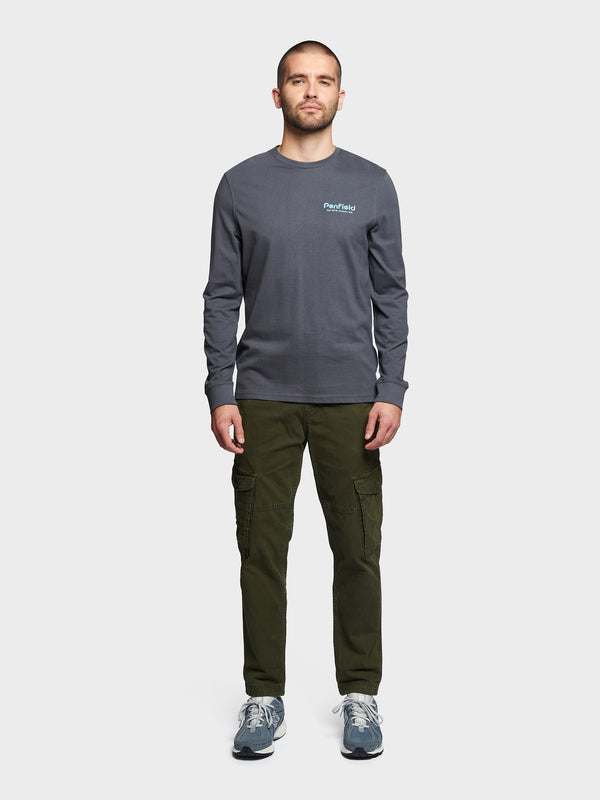 Penfield Sketch Mountain Back Graphic Long Sleeve T-shirts Herren Blau | P-8621509