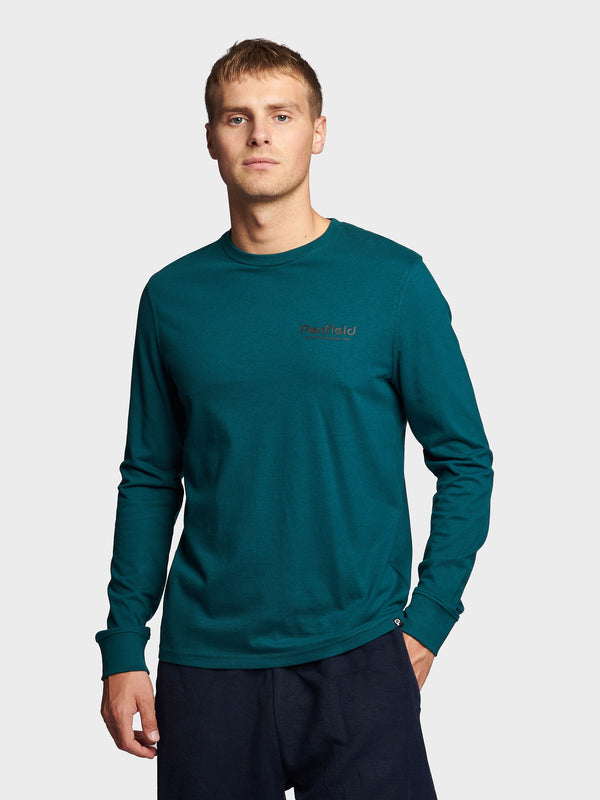 Penfield Sketch Mountain Back Graphic Long Sleeve T-shirts Herren Tiefestürkis | P-2105798