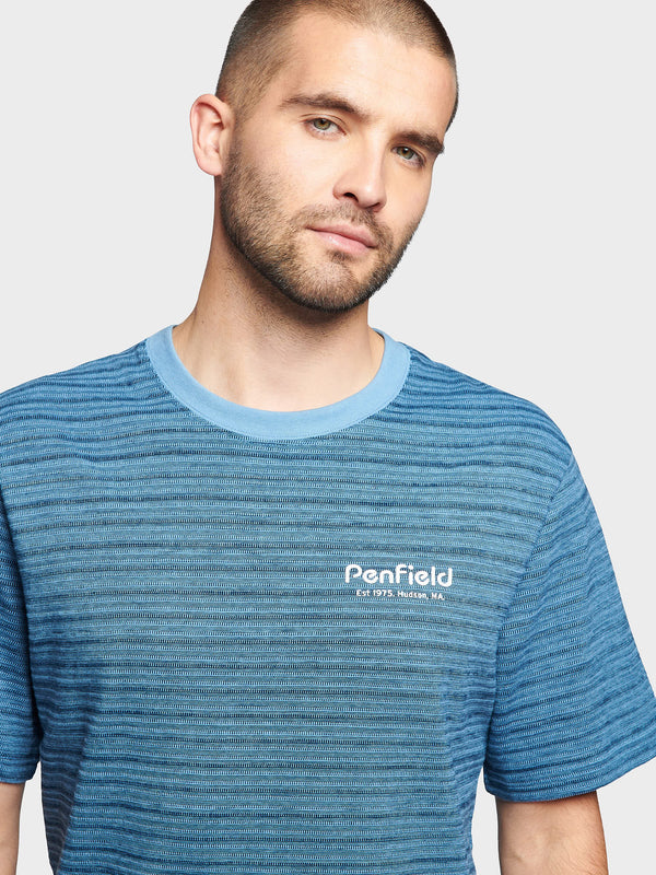 Penfield Textured Stripe T-shirts Herren Blau | P-3124076